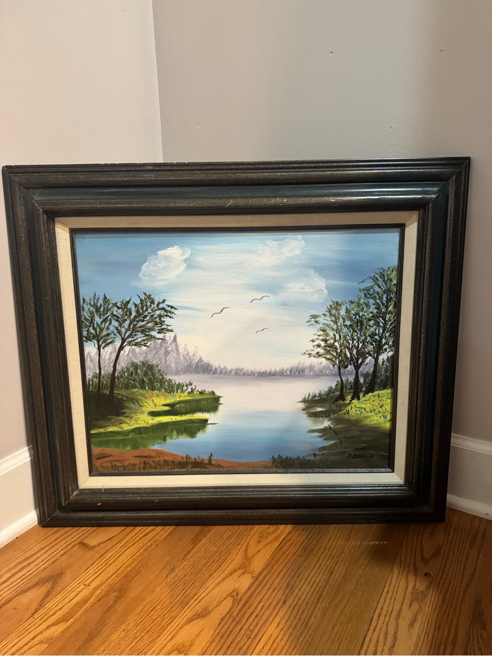 Vintage Original Painting Framed Landscape Wall Art